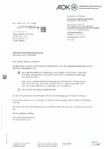 AOK Unbedenklichkeitsbescheinigung