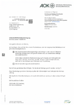 AOK Unbedenklichkeitsbescheinigung