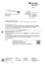 BG Unbedenklichkeitsbescheinigung