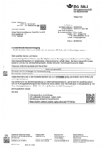 BG Unbedenklichkeitsbescheinigung